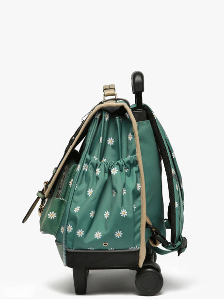 Cartable à Roulettes 3 Compartiments Cameleon Vert vintage fantasy CR41 vue secondaire 2