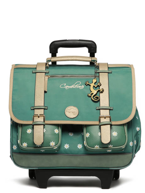 Cartable à Roulettes 3 Compartiments Cameleon Vert vintage fantasy CR41 vue secondaire 8