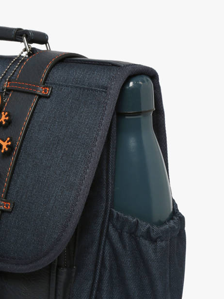 Cartable Enfant 2 Compartiments Cameleon Bleu vintage urban CA35 vue secondaire 5