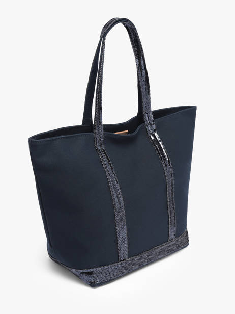 Sac Porté Main Cabas Coton Vanessa bruno Bleu cabas 1V40378 vue secondaire 2