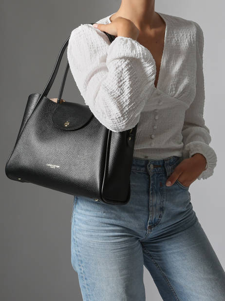 Sac Porté épaule Ida Double Cuir Lancaster Noir ida double 85 vue secondaire 1
