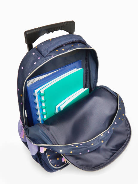1 Compartment Wheeled Schoolbag Milky kiss Blue dotted delight 3700521 other view 3