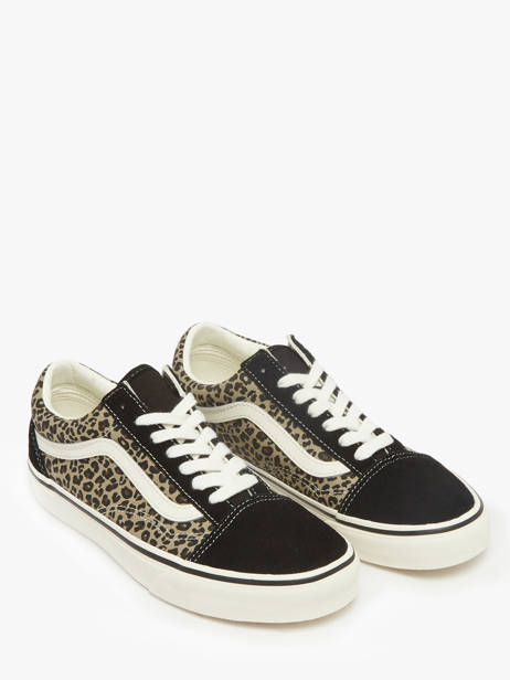Sneakers Old Skool En Cuir Vans Noir women D6WYY61 vue secondaire 2