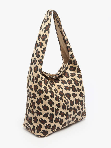 Shoulder Bag Velvet Leopardo Leather Milano Beige velvet leopardo VL25065 other view 2