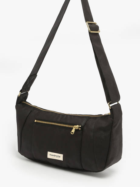 Sac Bandoulière Charlito Waxed Coton Recyclé Rivedroite Noir waxed CHARIWAX vue secondaire 2