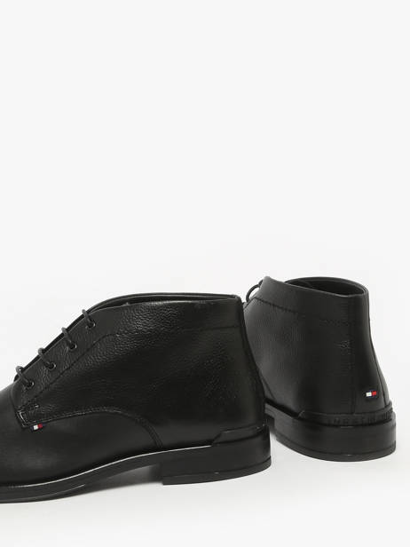 Ankle Formal Shoes In Leather Tommy hilfiger Black men 5697BDS other view 2