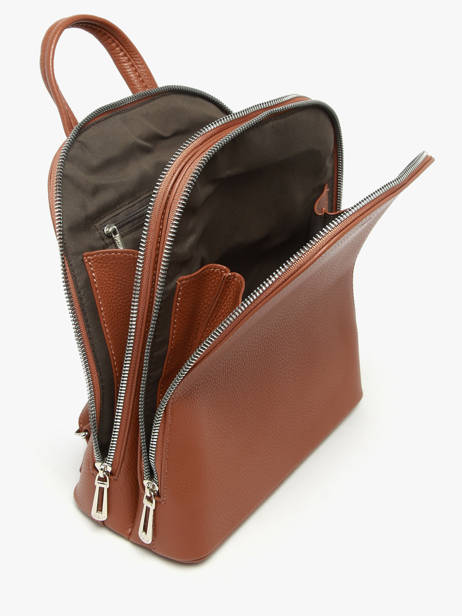 Sac à Dos Miniprix Marron grained F2547 vue secondaire 2