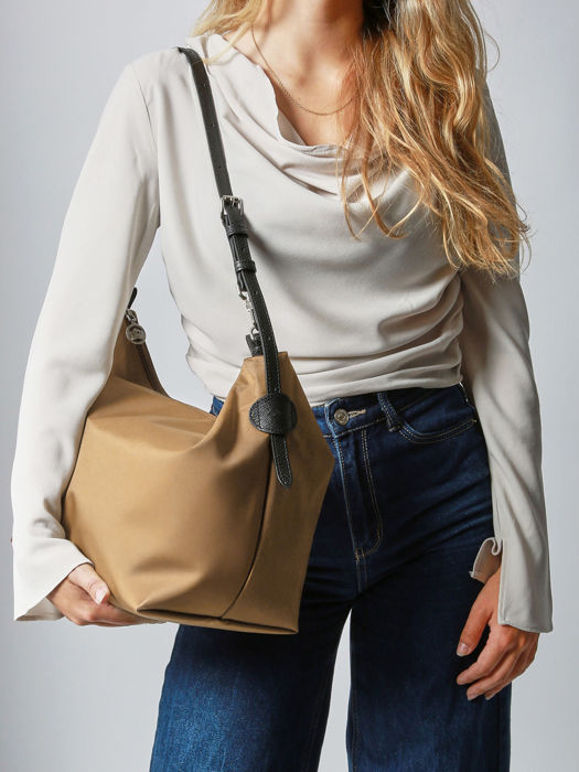 Longchamp Besace longchamp toile Hobo bag Beige