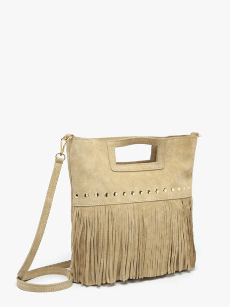 Shoulder Bag Velvet Leather Milano Beige velvet VE25091 other view 2