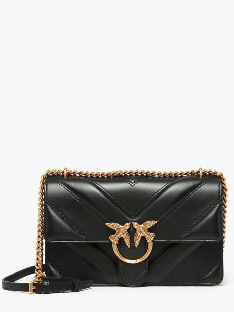 Sac Bandoulière Love Bag Icon Cuir Pinko Noir love bag icon 4549A2OS