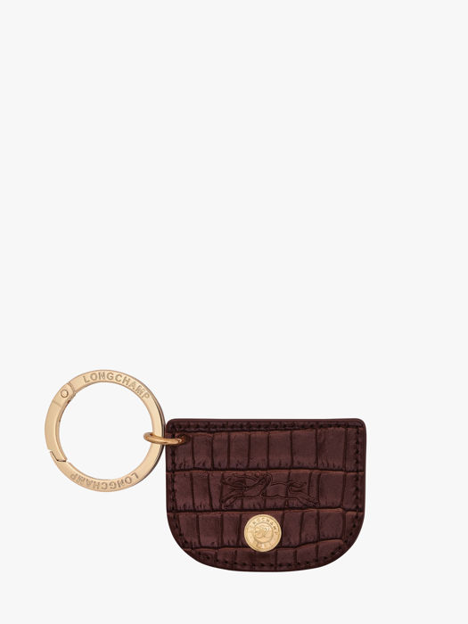 Longchamp Longchamp pocket croco Porte clés Marron