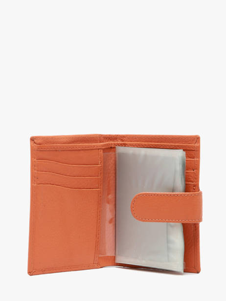 Leather Caviar Card Holder Crinkles Orange caviar 14041 other view 1