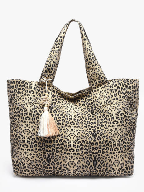Shoulder Bag Leopard Cotton Miniprix Beige leopard L
