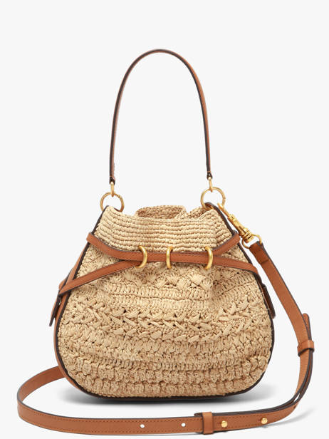 Sac Bandoulière Le Mini Romy Cuir Et Raphia Gerard darel Beige raphia E454 vue secondaire 5