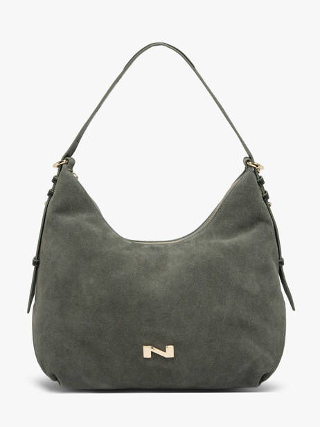 Suede Leather Carrie Shoulder Bag Nathan baume Green vogue 1