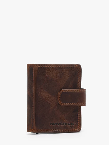 Card Holder Leather Maverick Brown the original MAVTO062