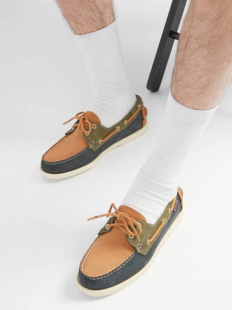 Boat Shoes In Leather Sebago Multicolor men 7111M2W other view 1
