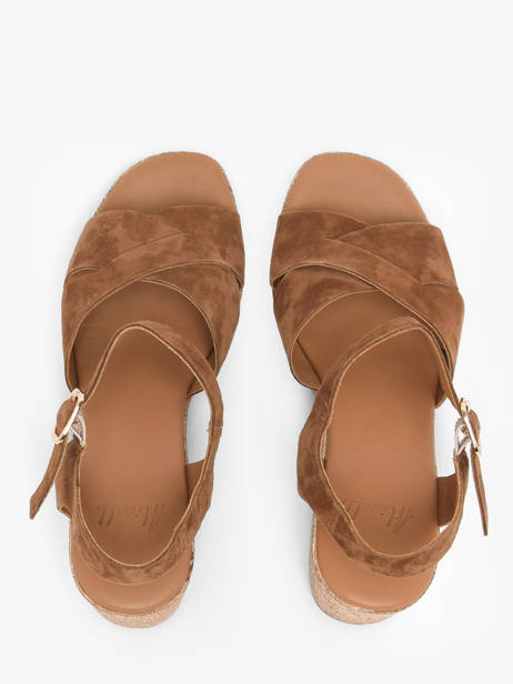 Sandales à Talon En Cuir Aliwell Marron women A123066 vue secondaire 3