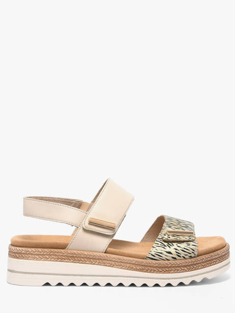 Sandals In Leather Remonte Beige women 60