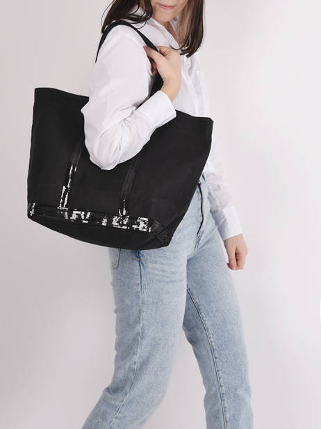 Le Cabas L Paillettes Vanessa bruno Noir cabas 1V40315 vue secondaire 2